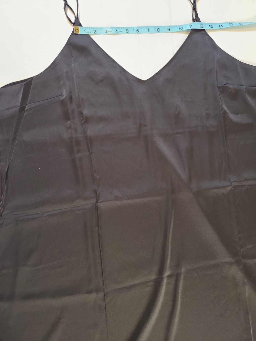 The Drop Elegant Black Satin Slip Dress w Adjustable  Spaghetti Straps Women 4X - Picture 8 of 11